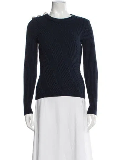 Pre-owned Ganni Crew Neck Sweater In Blue