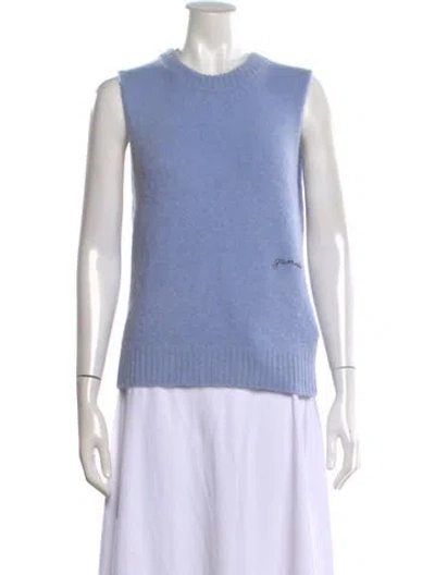Pre-owned Ganni Crew Neck Sweater In Blue