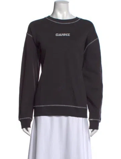 Pre-owned Ganni Crew Neck Sweater In Gray