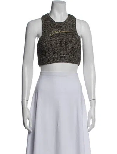 Pre-owned Ganni Crew Neck Sweater In Gray