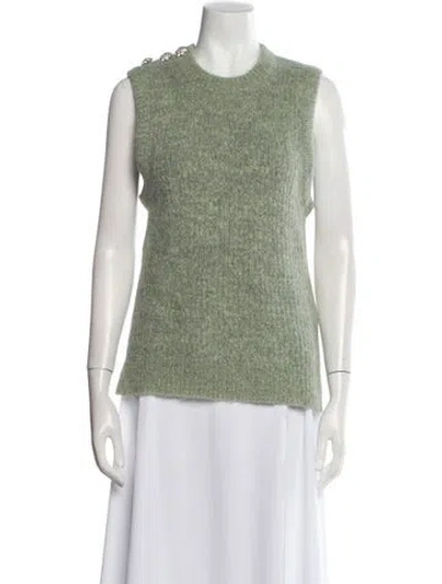 Pre-owned Ganni Crew Neck Sweater In Green