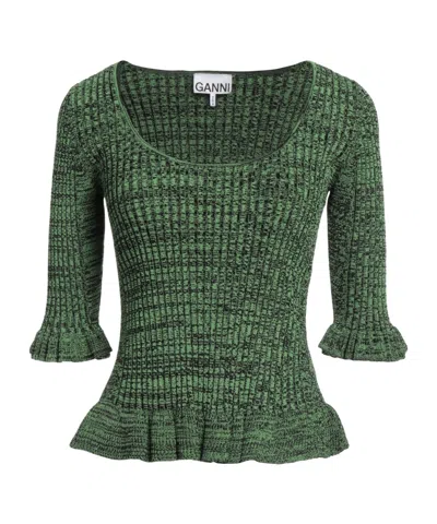 Ganni Crew Neck Sweater In Multi