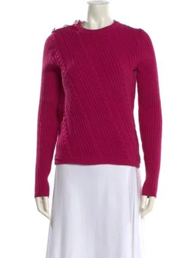 Pre-owned Ganni Crew Neck Sweater In Pink