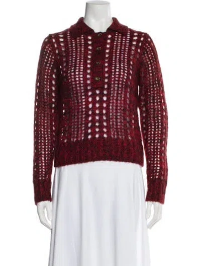 Pre-owned Ganni Crew Neck Sweater In Red