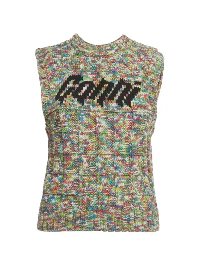 Pre-owned Ganni Crew-neck Sleeveless Vest In Green