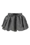 Ganni Vichy Pattern Balloon Miniskirt In Multi