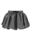 Ganni Vichy Pattern Balloon Miniskirt In Multi