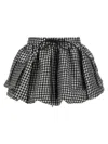 Ganni Vichy Pattern Balloon Miniskirt In Multi