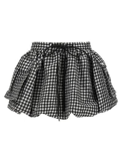 GANNI GANNI CRINKLED CHECK MINI BUBBLE' SKIRT