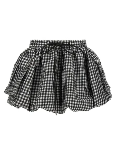 GANNI GANNI 'CRINKLED CHECK MINI BUBBLE' SKIRT