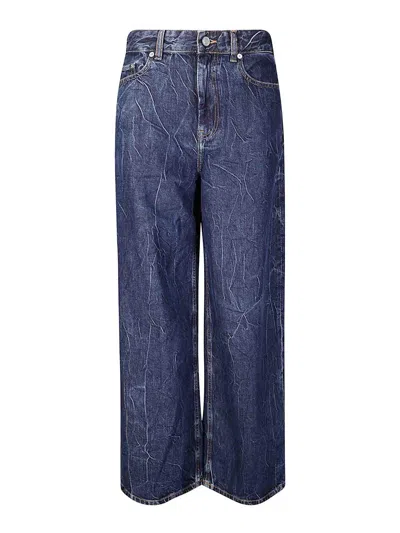 Ganni Crinkled Future Denim Marri In Blue