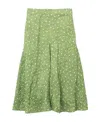 Ganni Green Polka Dot Midi Skirt In Green