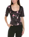Ganni Crinkled Satin Blouse In Black