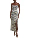 Ganni V-neckline Dress With Python Pattern In Brown