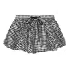 Ganni Crinkled Taffeta Check Mini Bubble Skirt In Multi