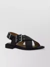Ganni Crisscross Strap Calfskin Sandals