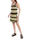 Ganni Crochet Cover Up Slip Dress Golden Kiwi Xl In Yellow