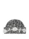 Ganni Womens Phantom Crochet Wool-blend Beanie In Gray