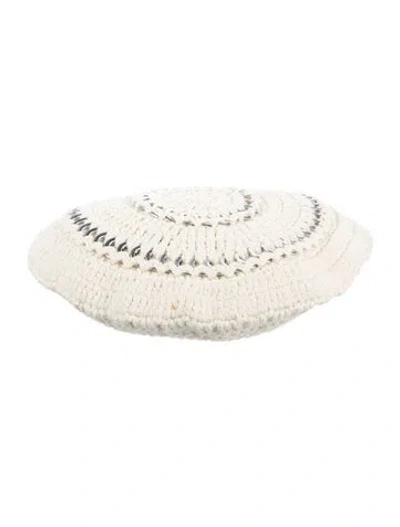 Pre-owned Ganni Crochet Hat In Neutral