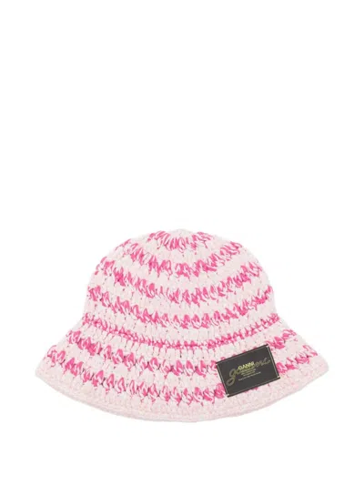Ganni Crochet-knit Bucket Hat