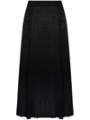Ganni Crochet-knit Midi Skirt In Black
