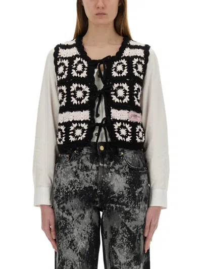 GANNI GANNI CROCHET KNIT VEST