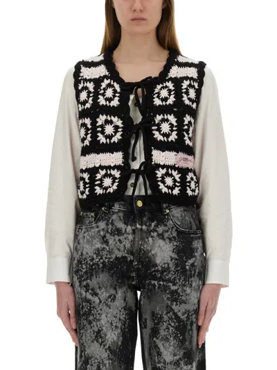 GANNI GANNI CROCHET KNIT VEST