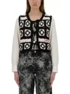 Ganni Women Crochet Knit Vest In Multicolour