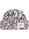 Ganni Crochet-knit Wool Beanie In Pink