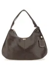Ganni Crocodile-embossed Shoulder Bag In Brown