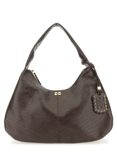 GANNI GANNI "CROCO XXL" HOBO BAG