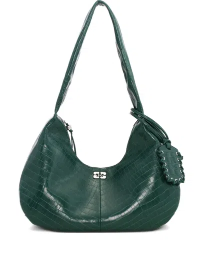 Ganni Crocodile-embossed Shoulder Bag