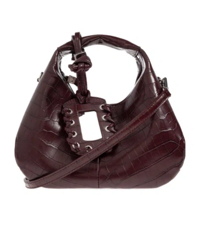 Ganni Crocodile-effect Tote Bag In Red