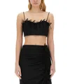 Ganni Bow-detailed Crepe Bra Top In Black