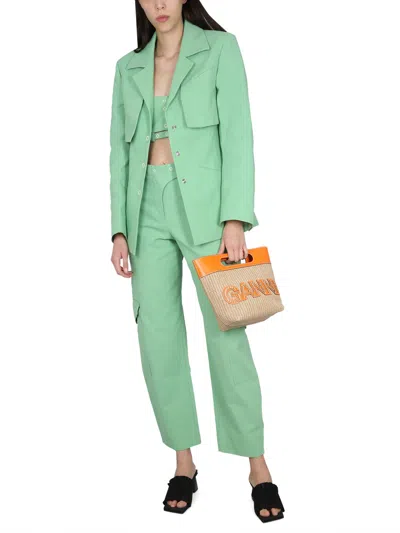 Ganni Peapod Organic Cotton Top In Multi