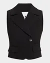 Ganni Bonded Crepe Vest In Black
