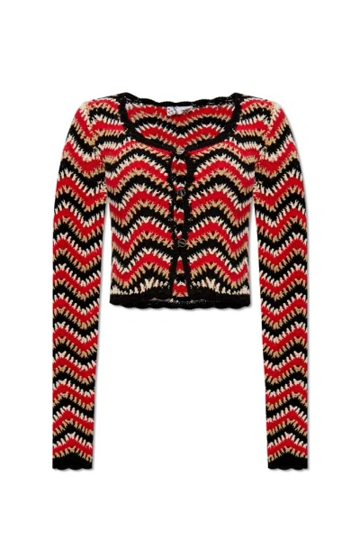 Ganni Cropped Cardigan In Multi