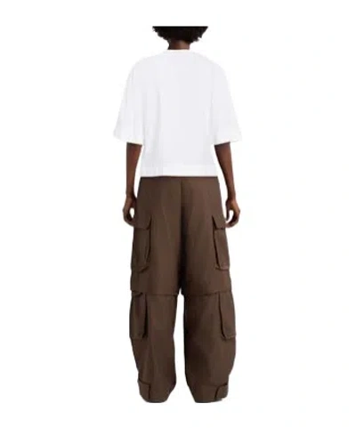 Ganni Cropped Crew-neck Blouse In White
