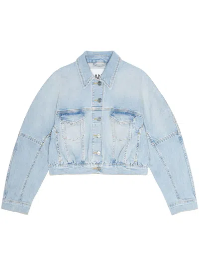 GANNI CROPPED DENIM JACKET