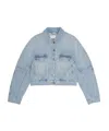 Ganni Stretch Denim Bomber Jacket In 8 In Blue