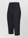 Ganni Womens Phantom Striped Tailored Woven Capri Trousers In Black
