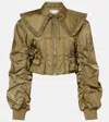 Ganni Cropped Ruched Bomber Jacket