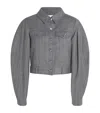 Ganni Brushed Wool Stripe Jacket In Gray