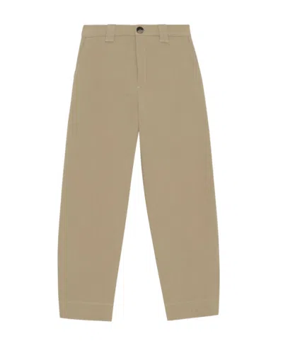 Ganni Cropped Tailored Trousers In Nude