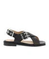 Ganni Studded Sandal In Black