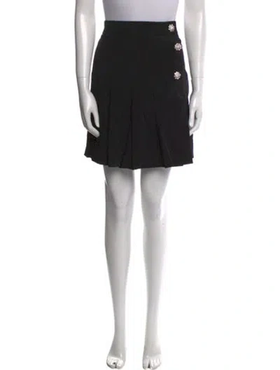 Pre-owned Ganni Crystal Embellishments Mini Skirt W/ Tags In Black