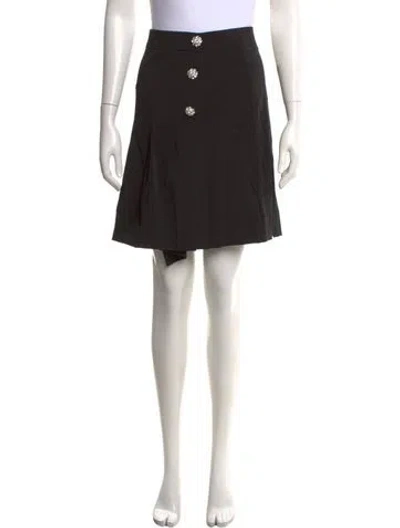Pre-owned Ganni Crystal Embellishments Mini Skirt W/ Tags In Black