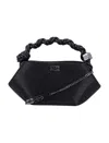 Ganni Bou Bag Mini Shoulder Bag In Black Polyester In Black