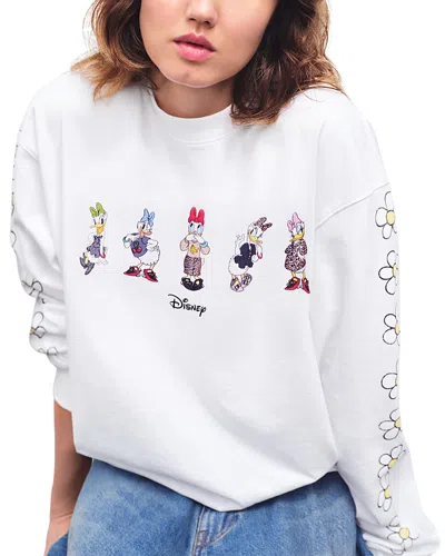 Ganni X Disney Daisy Duck Long-sleeve T-shirt In White