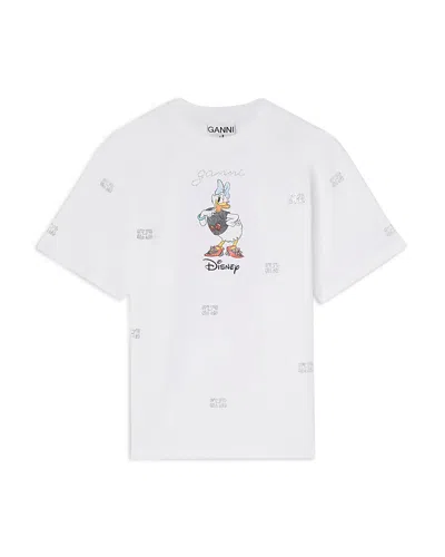 Ganni Daisy Duck Graphic Tee In White